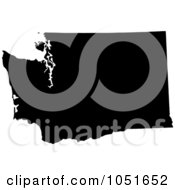 Black Silhouetted Shape Of The State Of Washington United States