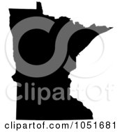 Black Silhouetted Shape Of The State Of Minnesota United States