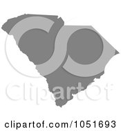 Gray Silhouetted Shape Of The State Of South Carolina United States