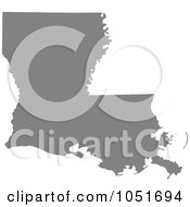 Gray Silhouetted Shape Of The State Of Louisiana United States
