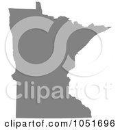 Poster, Art Print Of Gray Silhouetted Shape Of The State Of Minnesota United States