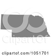 Royalty Free Vector Clip Art Illustration Of A Black Silhouetted Shape Of The State Of Nebraska United States