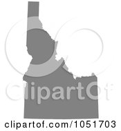 Gray Silhouetted Shape Of The State Of Idaho United States