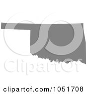 Gray Silhouetted Shape Of The State Of Oklahoma United States by Jamers