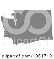 Gray Silhouetted Shape Of The State Of Washington United States