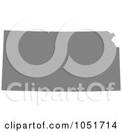 Royalty Free Vector Clip Art Illustration Of A Gray Silhouetted Shape Of The State Of Kansas United States