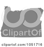 Gray Silhouetted Shape Of The State Of Oregon United States