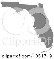 Gray Silhouetted Shape Of The State Of Florida United States