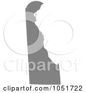 Royalty Free Vector Clip Art Illustration Of A Gray Silhouetted Shape Of The State Of Delaware United States by Jamers