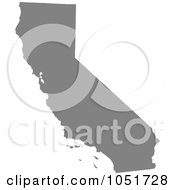 Poster, Art Print Of Gray Silhouetted Shape Of The State Of California United States