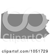 Gray Silhouetted Shape Of The State Of Pennsylvania United States