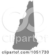 Poster, Art Print Of Gray Silhouetted Shape Of The State Of New Hampshire United States