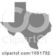 Royalty Free Vector Clip Art Illustration Of A Gray Silhouetted Shape Of The State Of Texas United States by Jamers