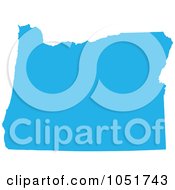 Royalty Free Vector Clip Art Illustration Of A Blue Silhouetted Shape Of The State Of Oregon United States