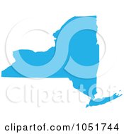 Blue Silhouetted Shape Of The State Of New York United States