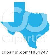 Poster, Art Print Of Blue Silhouetted Shape Of The State Of Texas United States
