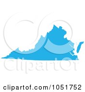Blue Silhouetted Shape Of The State Of Virginia United States