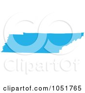 Royalty Free Vector Clip Art Illustration Of A Blue Silhouetted Shape Of The State Of Tennessee United States