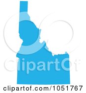 Poster, Art Print Of Blue Silhouetted Shape Of The State Of Idaho United States