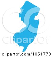 Blue Silhouetted Shape Of The State Of New Jersey United States by Jamers