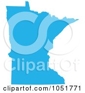 Poster, Art Print Of Blue Silhouetted Shape Of The State Of Minnesota United States