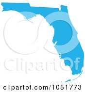 Poster, Art Print Of Blue Silhouetted Shape Of The State Of Florida United States