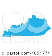 Blue Silhouetted Shape Of The State Of Kentucky United States