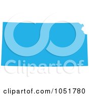 Royalty Free Vector Clip Art Illustration Of A Blue Silhouetted Shape Of The State Of Kansas United States