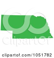 Royalty Free Vector Clip Art Illustration Of A Green Silhouetted Shape Of The State Of Nebraska United States