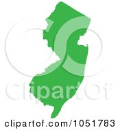 Green Silhouetted Shape Of The State Of New Jersey United States