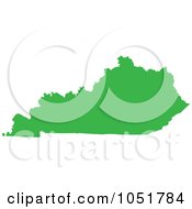 Poster, Art Print Of Green Silhouetted Shape Of The State Of Kentucky United States