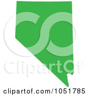 Royalty Free Vector Clip Art Illustration Of A Green Silhouetted Shape Of The State Of Nevada United States