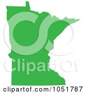 Green Silhouetted Shape Of The State Of Minnesota United States