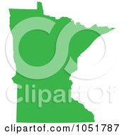 Royalty Free Vector Clip Art Illustration Of A Green Silhouetted Shape Of The State Of Minnesota United States
