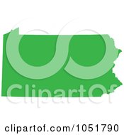 Green Silhouetted Shape Of The State Of Pennsylvania United States