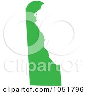 Green Silhouetted Shape Of The State Of Delaware United States
