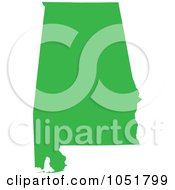 Royalty Free Vector Clip Art Illustration Of A Green Silhouetted Shape Of The State Of Alabama United States by Jamers #COLLC1051799-0013