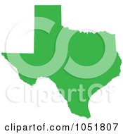Poster, Art Print Of Green Silhouetted Shape Of The State Of Texas United States