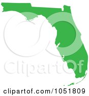 Poster, Art Print Of Green Silhouetted Shape Of The State Of Florida United States
