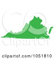Green Silhouetted Shape Of The State Of Virginia United States