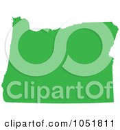 Royalty Free Vector Clip Art Illustration Of A Green Silhouetted Shape Of The State Of Oregon United States by Jamers