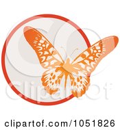 Poster, Art Print Of Red Butterfly And Circle Logo