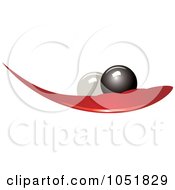 Royalty Free Vector Clip Art Illustration Of Two Pearls And A Red Leaf Logo
