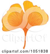 Royalty Free Vector Clip Art Illustration Of An Orange Ginkgo Leaf by Eugene