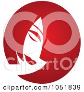 Royalty Free Vector Clip Art Illustration Of A Red Hairstyle Salon Logo by Eugene