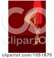 Royalty Free Vector Clip Art Illustration Of A Sexy Womans Legs Red Dress And Heels Over Red by Any Vector