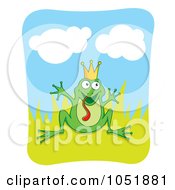 Silly Frog Prince In Grass
