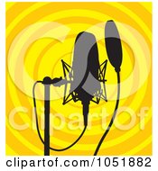 Poster, Art Print Of Silhouetted Microphone And Stand
