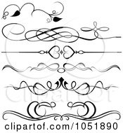 Royalty Free Vector Clip Art Illustration Of A Digital Collage Of Black And White Ornate Rules And Borders by dero #COLLC1051890-0053