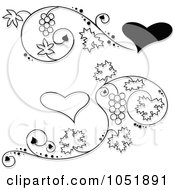 Poster, Art Print Of Digital Collage Of Black And White Grape Vine And Heart Designs With Shadows